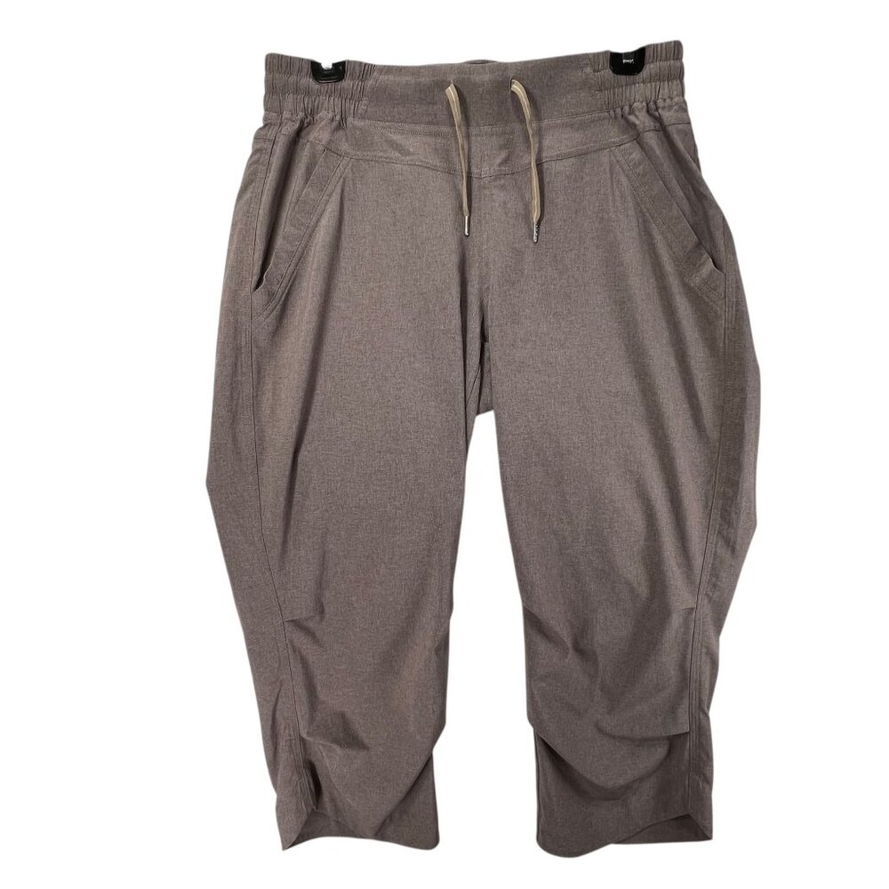 Marmot Taupe Brown Capri Pants Drawstring Elastic Waist Lightweight Med Hiking